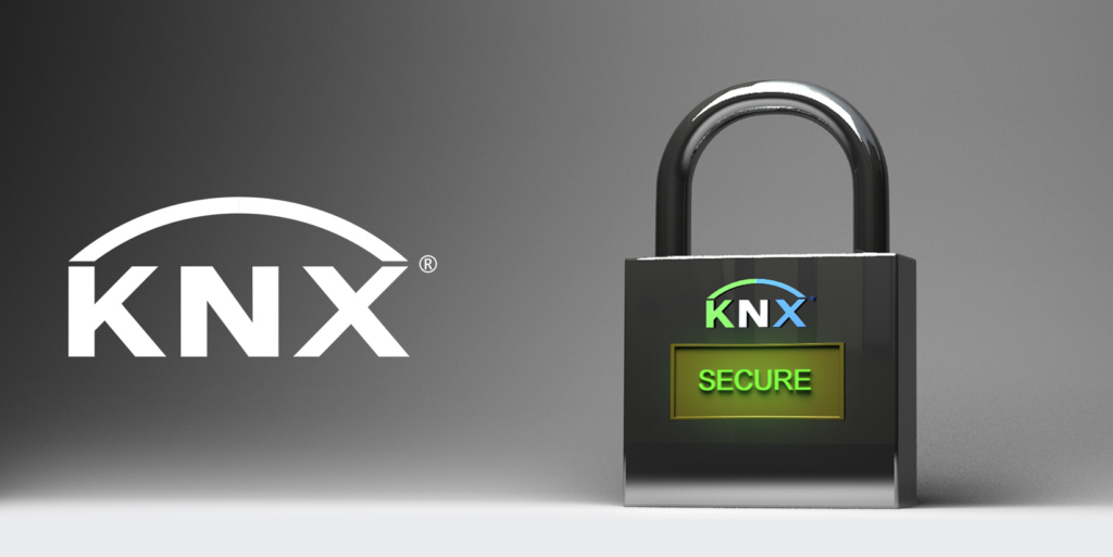 logo knx e un lucchetto con il logo knx e la scritta secure